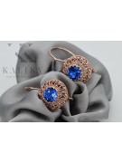 Original Vintage Sapphire 14K Rose Gold Earrings from Soviet Russia vec002 vec002