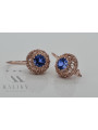 Original Vintage Sapphire 14K Rose Gold Earrings from Soviet Russia vec002 vec002