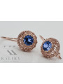 Original Vintage Sapphire 14K Rose Gold Earrings from Soviet Russia vec002 vec002