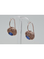 Original Vintage Sapphire 14K Rose Gold Earrings from Soviet Russia vec002 vec002