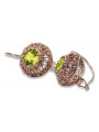 Vintage Rose Gold Peridot Earrings - Original 14K Yellow Stone vec002