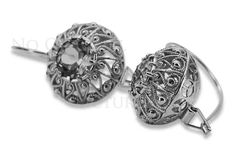 "Boucles d'oreilles vintage en or rose 14 carats 585, style soviétique russe vec002" style vec002