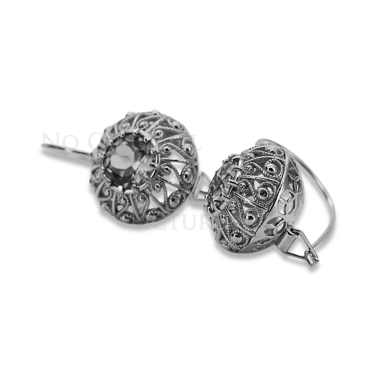 "Boucles d'oreilles vintage en or rose 14 carats 585, style soviétique russe vec002" style vec002