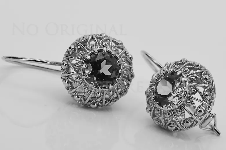 "Boucles d'oreilles vintage en or rose 14 carats 585, style soviétique russe vec002" style vec002