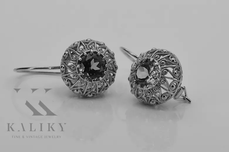 "Boucles d'oreilles vintage en or rose 14 carats 585, style soviétique russe vec002" style vec002