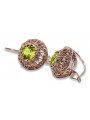 Vintage Sterling Silver Rose Gold Plated Yellow Peridot Earrings vec002rp