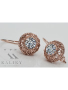 Sterling silver rose gold plated, Zirco Earrings vec002rp