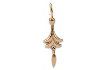 "Cercei vintage originali din aur roz de 14k, model frunză, fără pietre" ven209 ven209