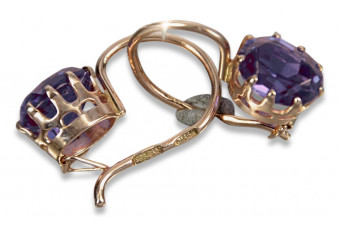 Boucles d'oreilles en alexandrite vintage en or rose 14 carats 585 vec196 vec196