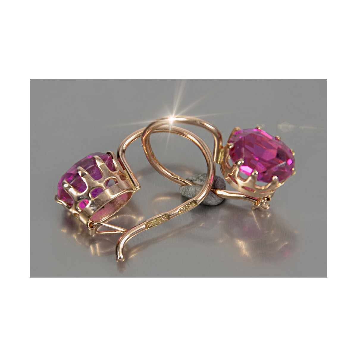 "Originales Vintage-Roségold 14k Amethyst Ohrringe" vec196 vec196