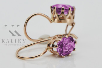 "Originales Vintage-Roségold 14k Amethyst Ohrringe" vec196 vec196