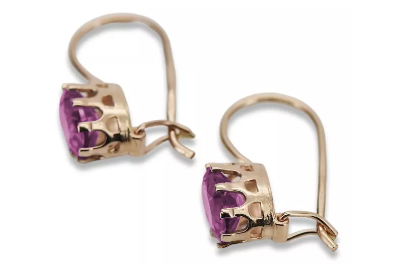 "Originales Vintage-Roségold 14k Amethyst Ohrringe" vec196 vec196