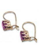 "Original Vintage 14K Rose Gold Amethyst Stud Earrings" vec196 vec196