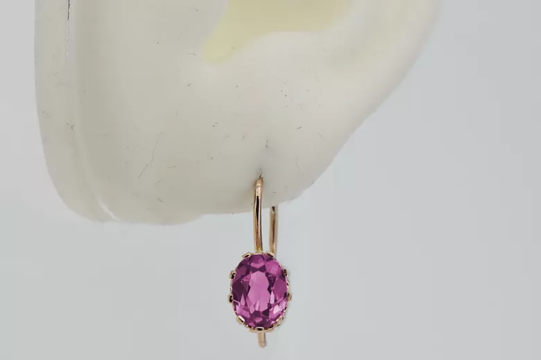 "Originales Vintage-Roségold 14k Amethyst Ohrringe" vec196 vec196