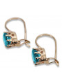 "Classic Aquamarine Drop Earrings in 14K Rose Gold - Vintage Original" vec196 vec196