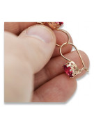 "Classic Ruby Accent 14K Rose Gold Vintage Earrings" vec196 vec196