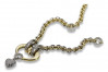 Collar de corazón de oro amarillo y blanco italiano de 14k cfc015yw