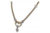 Collar de corazón de oro amarillo y blanco italiano de 14k cfc015yw