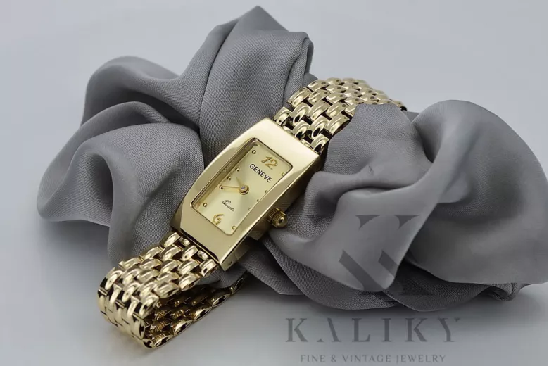 Gold men's watch Geneve ★ zlotychlopak.pl ★ Gold purity 585 333 Low Price!