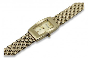 Goldene 14k 585 Lady Geneve Armbanduhr lw090y&lbw004y