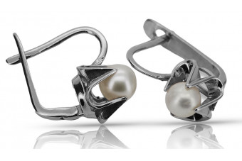 Boucles d'oreilles en argent sterling 925, Perle vepr002s