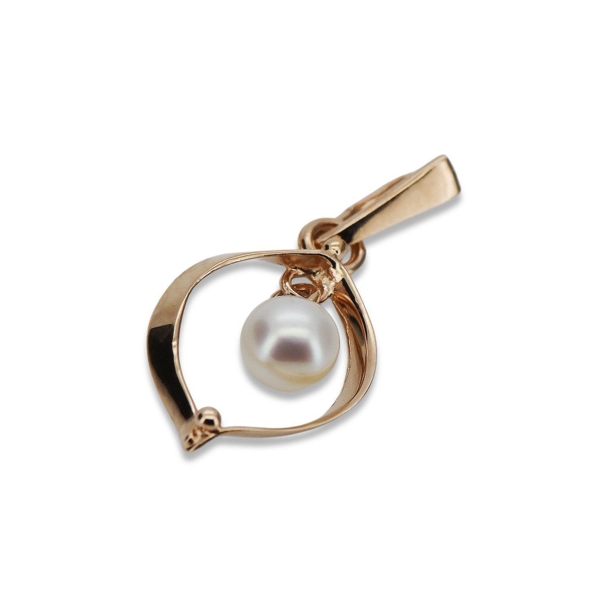 "Vintage-Inspired 14K 585 Rose Gold Pearl Pendant" vppr002 vppr002