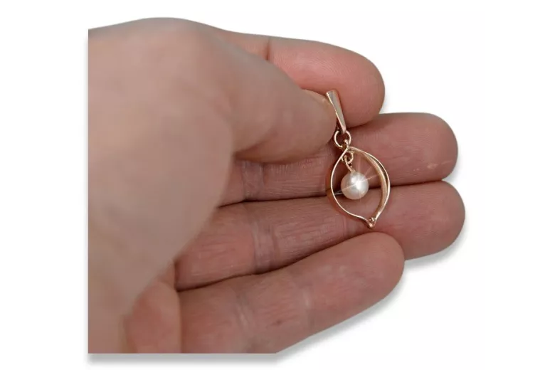 "Perla Clásica en Colgante de Oro Rosa Antiguo 14k" vppr002 vppr002