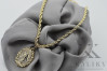 Medalion cu lanț "Fecioara Maria" din aur 14k 585 - Corda pm005y&cc019y2mm