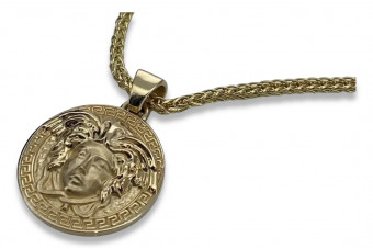 Griechische Qualle 14k Gold Anhänger mit Kette cpn049yS&cc036y