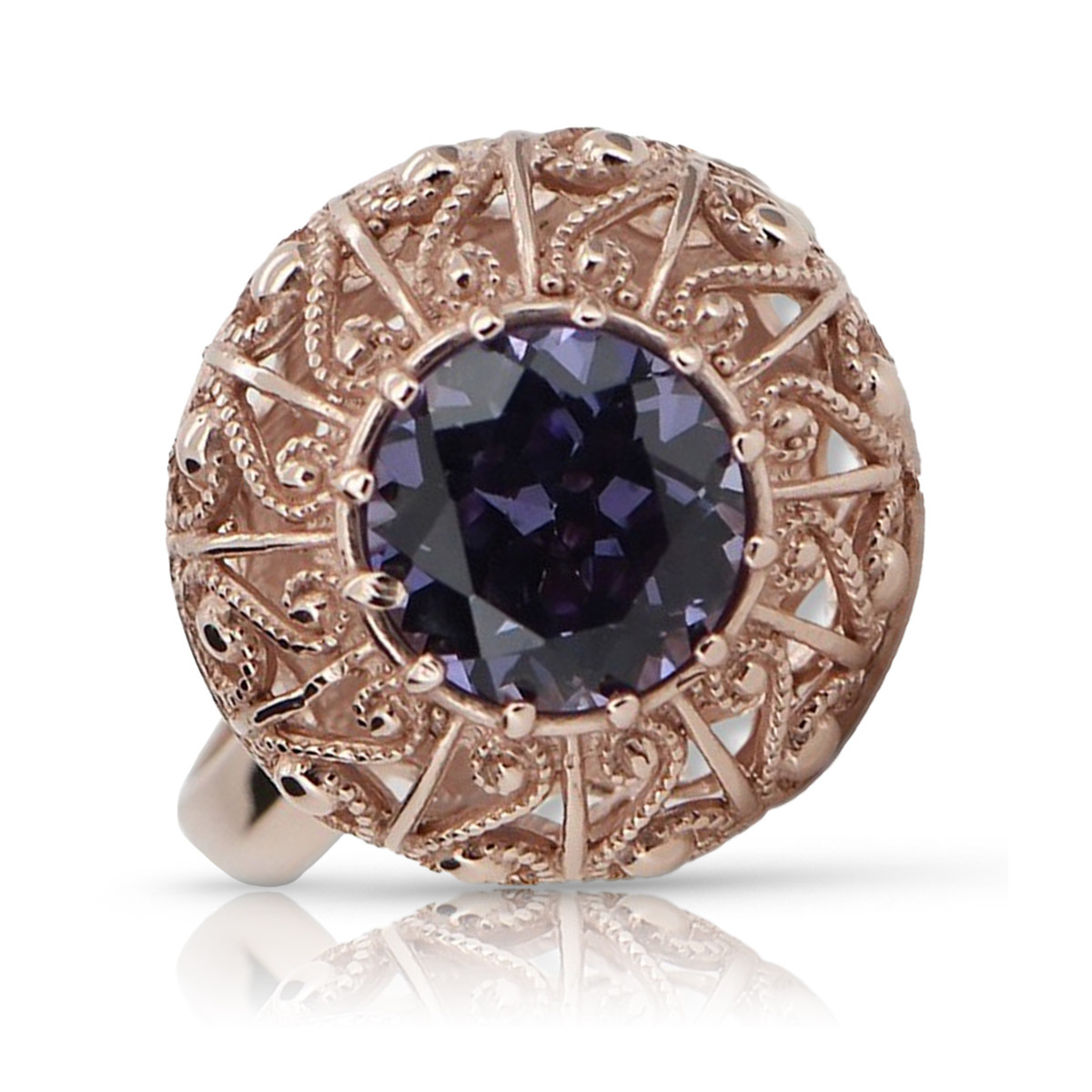 Rose soviétique russe 14k 585 or Alexandrite Ruby Emerald Sapphire Zircon ring vrc059