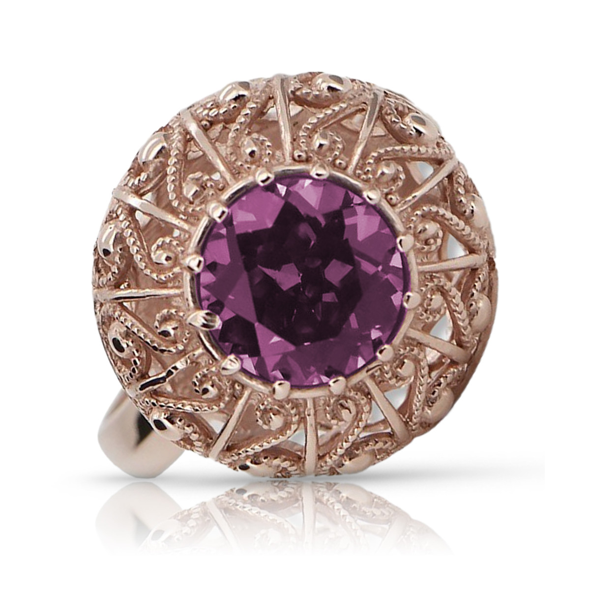 Rose soviétique russe 14k 585 or Alexandrite Ruby Emerald Sapphire Zircon ring vrc059