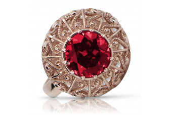 Sterling Silver Rose Gold Plated Ruby Ring vrc059rp