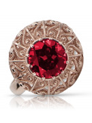 Russische sowjetische Rose 14 Karat 585 Gold Alexandrit Rubin Smaragd Saphir Zirkon Ring vrc059