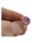 Russische sowjetische Rose 14 Karat 585 Gold Alexandrit Rubin Smaragd Saphir Zirkon Ring vrc059