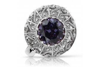 Bague en argent sterling vintage avec Alexandrite et pierres précieuses variées vrc059s