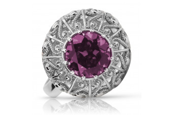 Руска съветска роза 14k 585 злато александрит рубин изумруд сапфир циркон пръстен vrc059