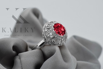 Sterling Silver 925 Ruby Statement Ring vrc059s