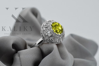 Anillo de plata de ley 925 con Peridoto y Citrino vrc059s