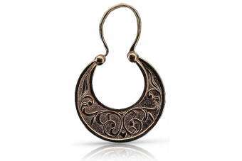 "Authentic Vintage 14K Rose Gold Gipsy Earrings Without Stones" ven050 ven050