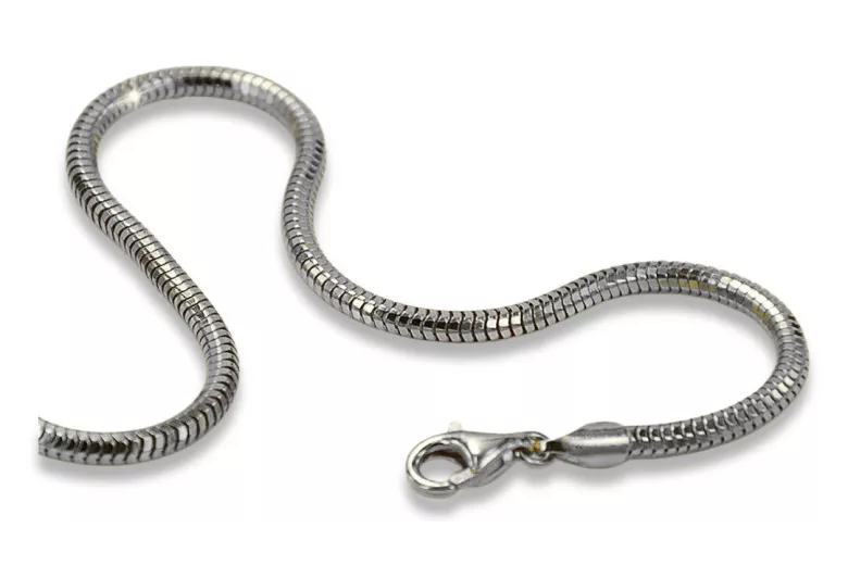 14K White Gold Italian Snake Tondo Chain cc020w