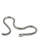 14K White Gold Italian Snake Tondo Chain cc020w