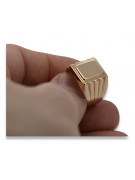 Vintage rose pink 14k gold 585 Men's signet ring vsn034 Vintage vsn034