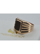 Vintage rose pink 14k gold 585 Men's signet ring vsn034 Vintage vsn034