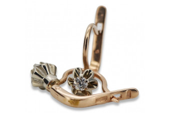 Cercei din aur roz vintage original 14k cu Alexandrit, Rubin, Ametist, Smarald, Safir, Zircon vec153