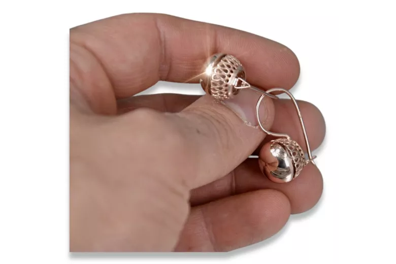 Boucles d'oreilles vintage en argent 925 plaqué or rose, Pas de pierre ven122rp