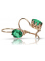 "Elegant Emerald Earrings in Original Vintage 14K Rose Gold" vec196 vec196