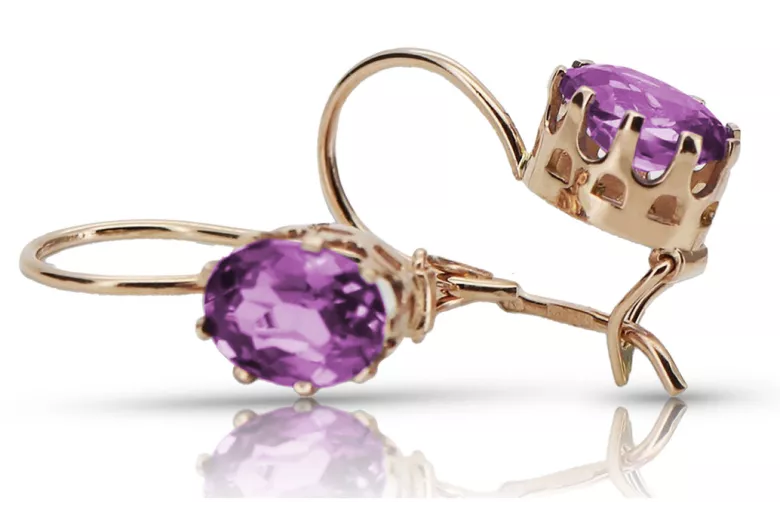 "Originales Vintage-Roségold 14k Amethyst Ohrringe" vec196 vec196