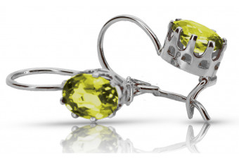 Boucles d'oreilles en Argent Sterling 925, Péridot jaun vec196s