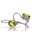 Sterling Silver 925, Yellow Peridot Dangle Earrings vec196s