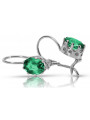 Sterling Silver 925 Emerald Drop Earrings vec196s